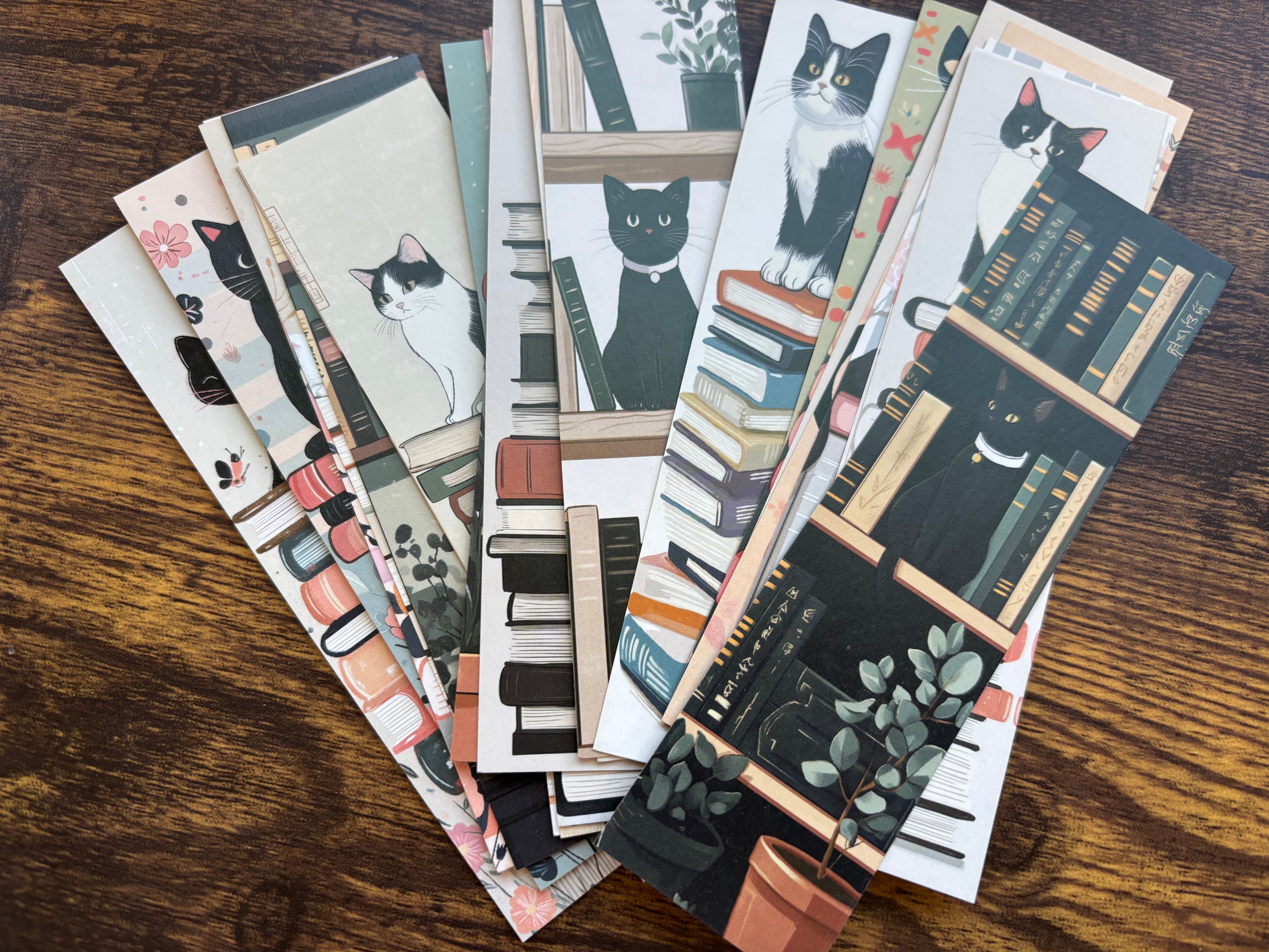 Cats and books bookmarks